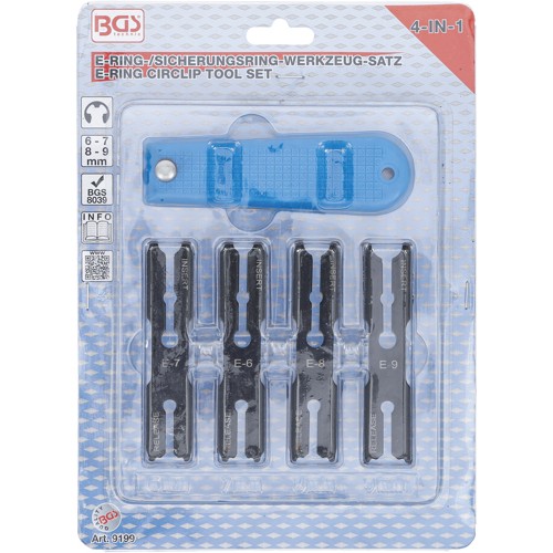BGS E-Ring-/Sicherungsring-Werkzeug-Satz | ""4-IN-1""