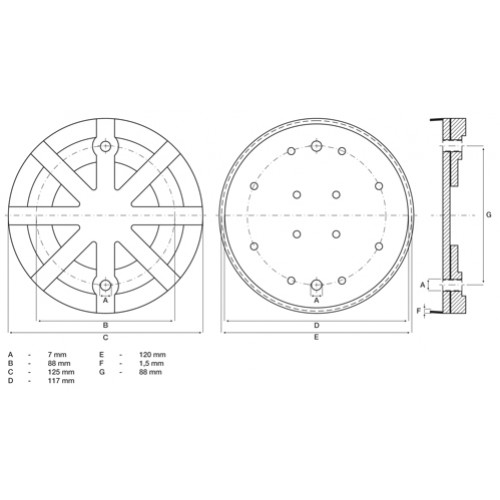 BGS Gummiteller | für Hebebühnen | Ø 125 mm