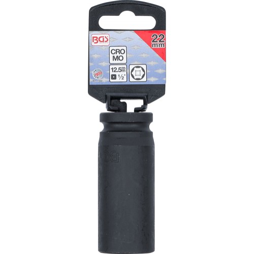 BGS Kraft-Steckschlüssel-Einsatz Sechskant, tief | Antrieb Innenvierkant 12,5 mm (1/2"") | SW 22 mm