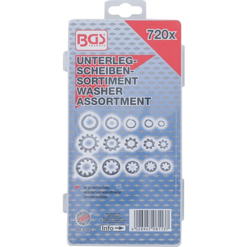 BGS Unterlegscheiben-Sortiment | 720-tlg.