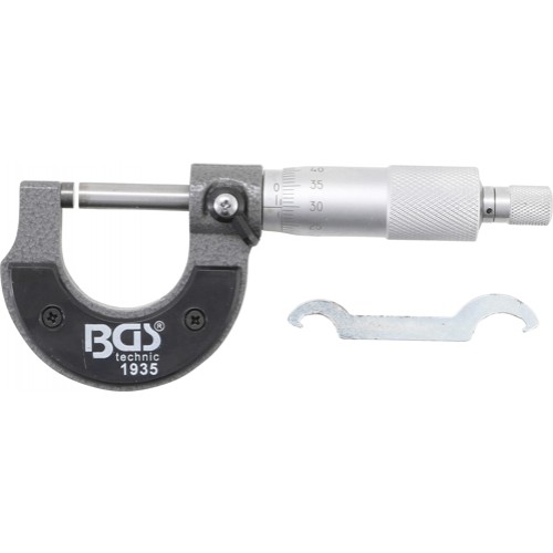 BGS Bügelmessschraube in Holzkassette | Genauigkeit 0,01 mm | 0 - 25 mm