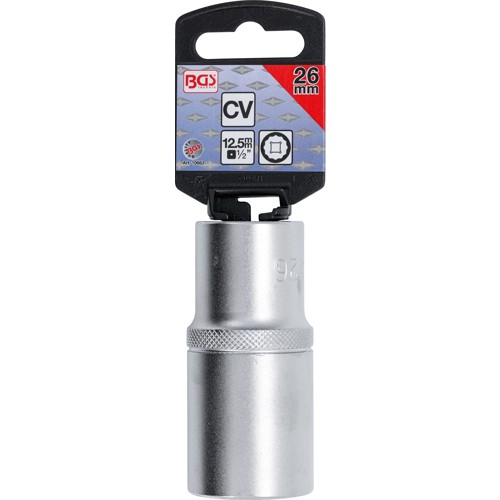 BGS Steckschlüssel-Einsatz Zwölfkant, tief | Antrieb Innenvierkant 12,5 mm (1/2"") | SW 26 mm
