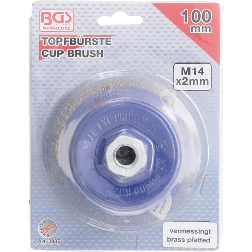 BGS Topfbürste | Aufnahme M14 x 2,0 mm | Ø 100 x 67 mm