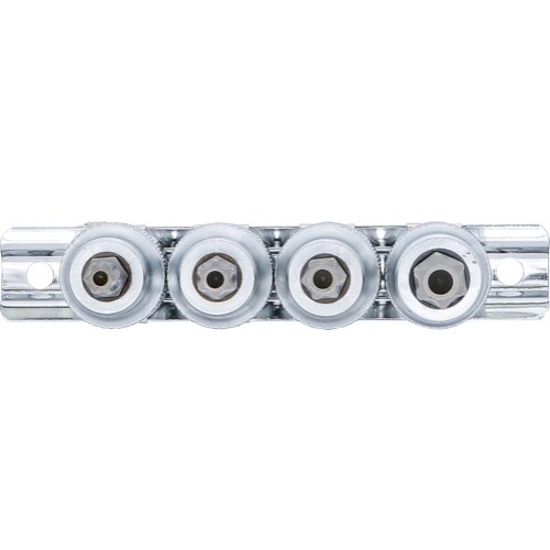 BGS Bit-Einsatz-Satz | Antrieb Innenvierkant 12,5 mm (1/2"") | T-Profil (für Torx) mit Bohrung T40 - T55 | 4-tlg.