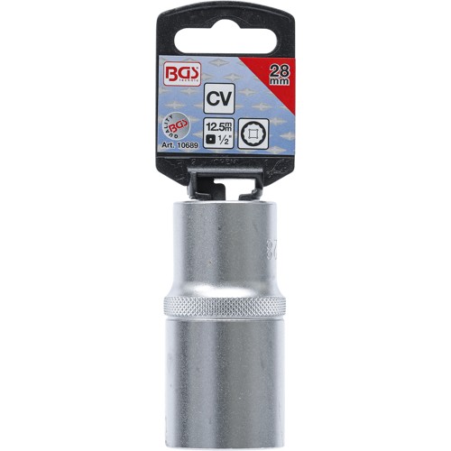 BGS Steckschlüssel-Einsatz Zwölfkant, tief | Antrieb Innenvierkant 12,5 mm (1/2"") | SW 28 mm
