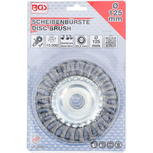 BGS Scheibenbürste / Zopfrundbürste | Ø 125 mm