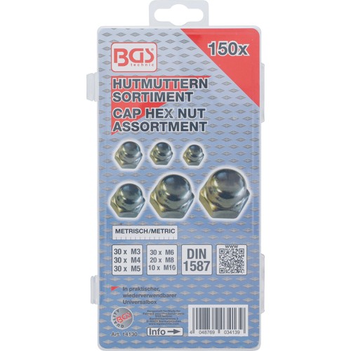 BGS Hutmuttern-Sortiment | 150-tlg.