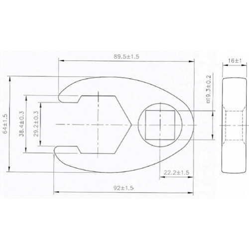 BGS Hahnenfußschlüssel | Antrieb Innenvierkant 20 mm (3/4"") | SW 38 mm
