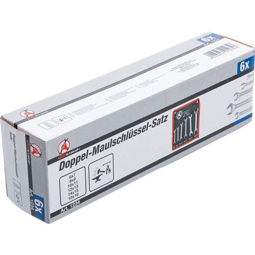 BGS Doppel-Maulschlüssel-Satz | SW 6 x 7 - 18 x 19 mm | 6-tlg.