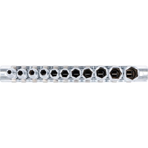 BGS Steckschlüssel-Einsatz-Satz Sechskant, tief | Antrieb Innenvierkant 6,3 mm (1/4"") | SW 4 - 13 mm | 11-tlg.
