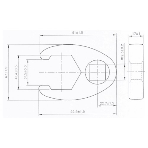 BGS Hahnenfußschlüssel | Antrieb Innenvierkant 20 mm (3/4"") | SW 41 mm