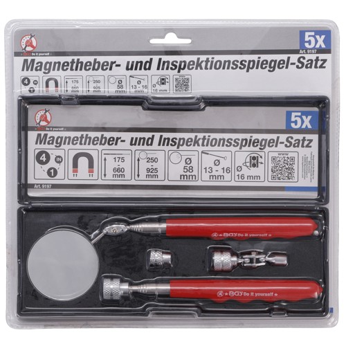 BGS Magnetheber- und Inspektionsspiegel-Satz | 4-tlg.