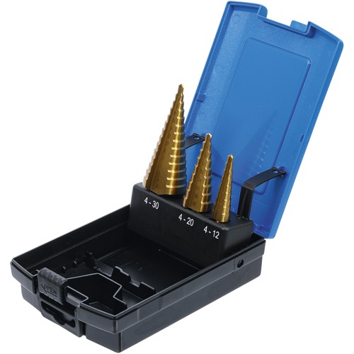 BGS Stufenbohrer-Satz | titannitriert | Ø 4 - 30 mm | 3-tlg.