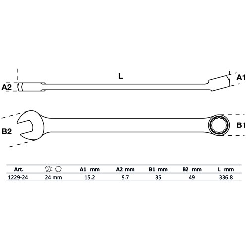 BGS Maul-Ringschlüssel | extra lang | SW 24 mm
