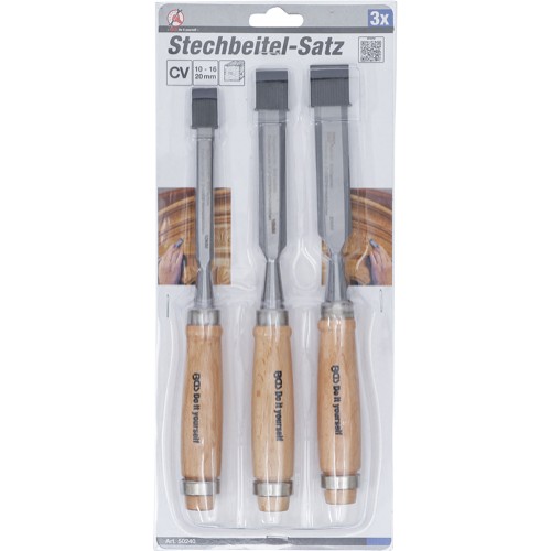 BGS Stechbeitel-Satz | 10 / 16 / 20 mm | 3-tlg.