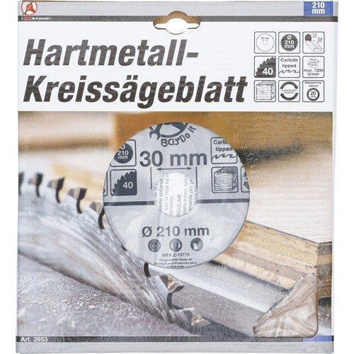 BGS Hartmetall-Kreissägeblatt | Ø 210 x 30 x 2,6 mm | 40 Zähne
