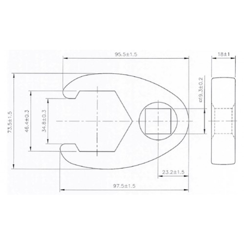 BGS Hahnenfußschlüssel | Antrieb Innenvierkant 20 mm (3/4"") | SW 46 mm