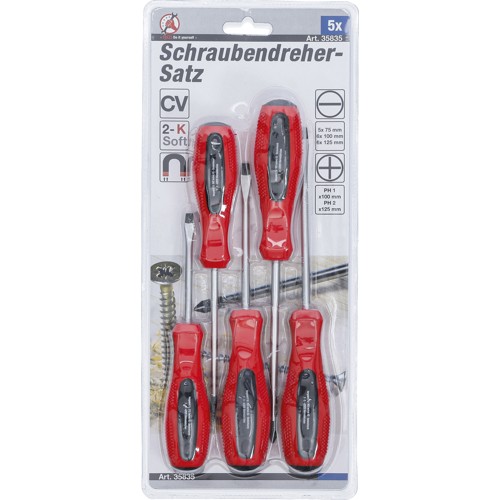 BGS Schraubendreher-Satz | Schlitz / Kreuzschlitz | 5-tlg.