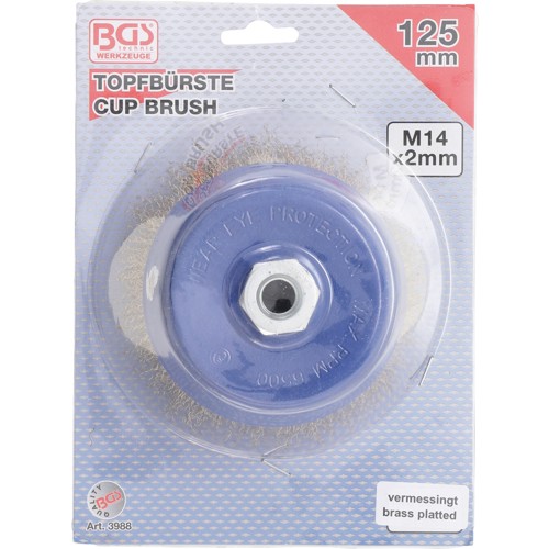 BGS Topfbürste | Aufnahme M14 x 2,0 mm | Ø 125 x 75 mm