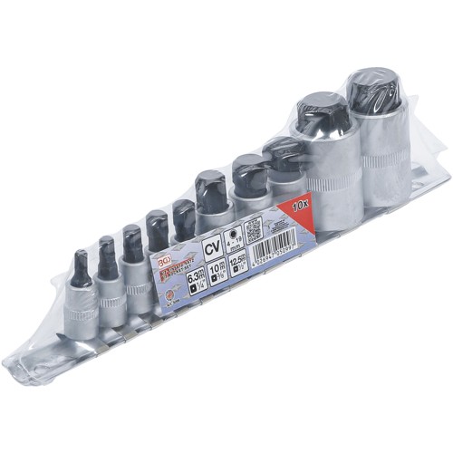 BGS Bit-Einsatz-Satz | extra kurz | Innensechskant 4 - 19 mm | 10-tlg.