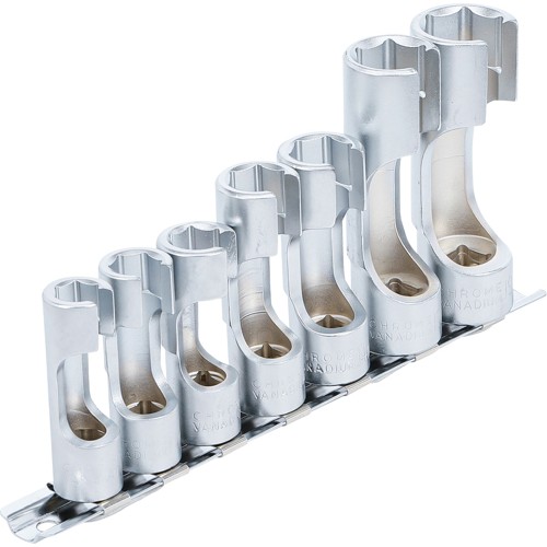 BGS Spezial-Steckschlüssel-Einsatz-Satz, geschlitzt | Antrieb Innenvierkant 10 mm (3/8"") | SW 10 - 19 mm | 7-tlg.