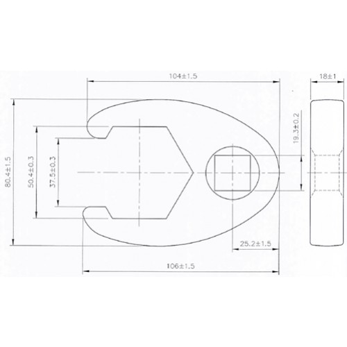 BGS Hahnenfußschlüssel | Antrieb Innenvierkant 20 mm (3/4"") | SW 50 mm