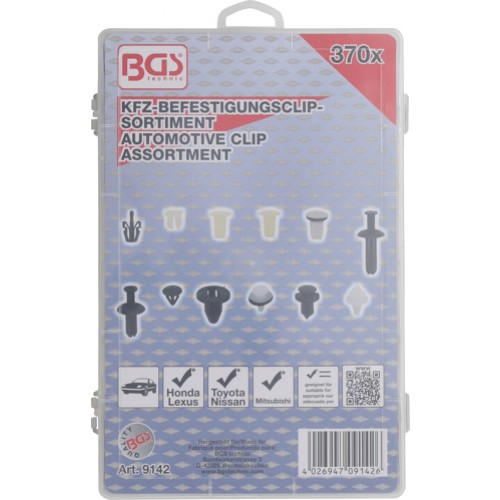 BGS Kfz-Befestigungsclip-Sortiment für Mitsubishi | 370-tlg.
