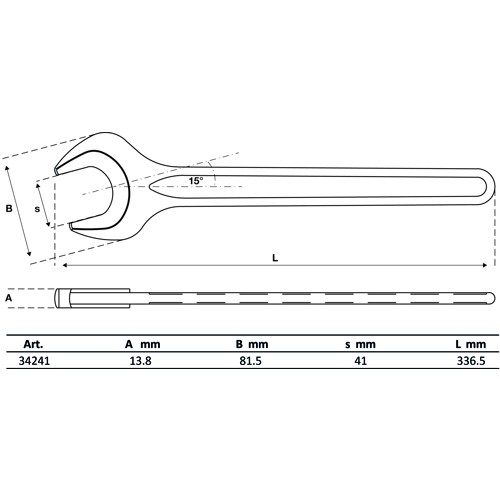 BGS Einmaulschlüssel | DIN 894 | SW 41 mm
