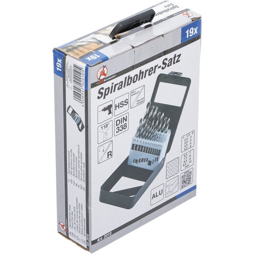 BGS HSS-Spiralbohrer-Satz | 1 - 10 mm | 19-tlg.