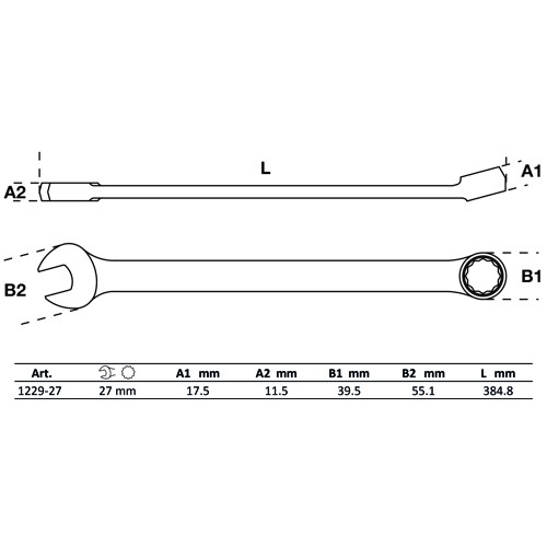 BGS Maul-Ringschlüssel | extra lang | SW 27 mm