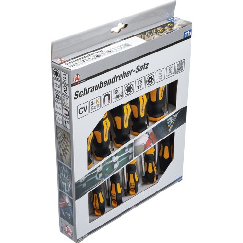 BGS Schraubendreher-Satz | T-Profil (für Torx) mit Bohrung T6 - T40 | 11-tlg.