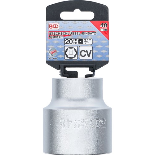 BGS Steckschlüssel-Einsatz Sechskant | Antrieb Innenvierkant 20 mm (3/4"") | SW 48 mm