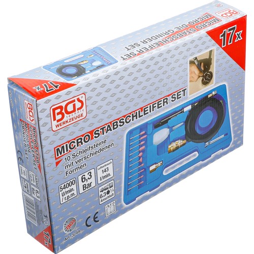BGS Druckluft-Micro-Stabschleifer-Satz | 17-tlg.
