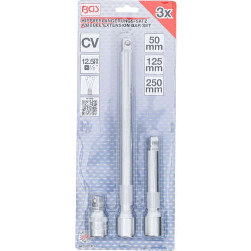 BGS Kippverlängerungs-Satz | 12,5 mm (1/2"") | 50 / 125 / 250 mm | 3-tlg.