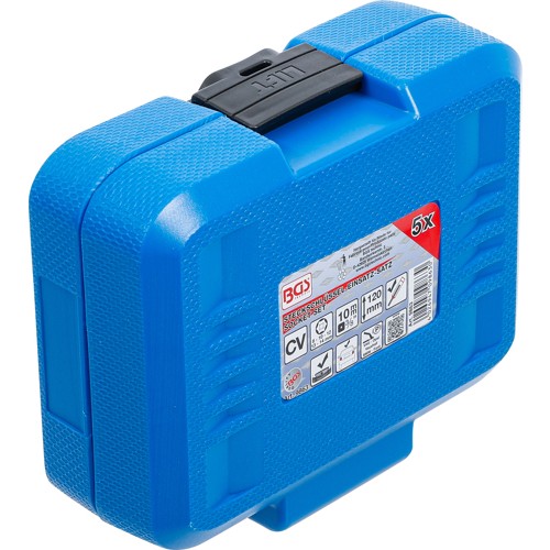 BGS Steckschlüssel-Einsatz-Satz, Sechskant, extra tief | Antrieb Innenvierkant 10 mm (3/8"") | SW 8 - 14 mm | 5-tlg.