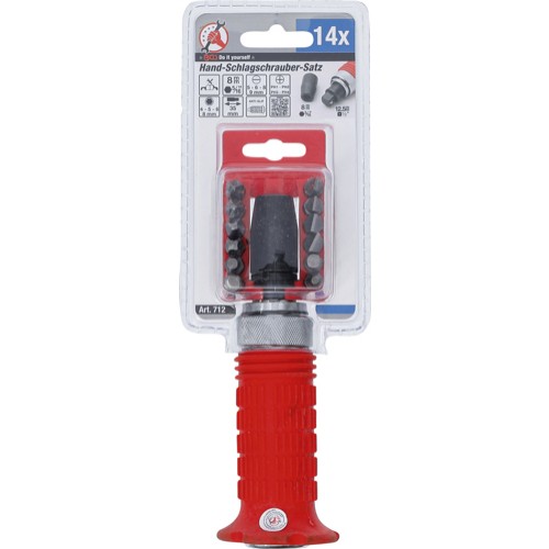 BGS Hand-Schlagschrauber-Satz inkl. Bits | Abtrieb Innensechskant 12,5 mm (1/2"")