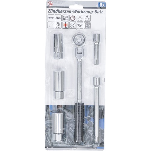 BGS Zündkerzen-Werkzeug-Satz | Antrieb 10 mm (3/8"") | 6-tlg.