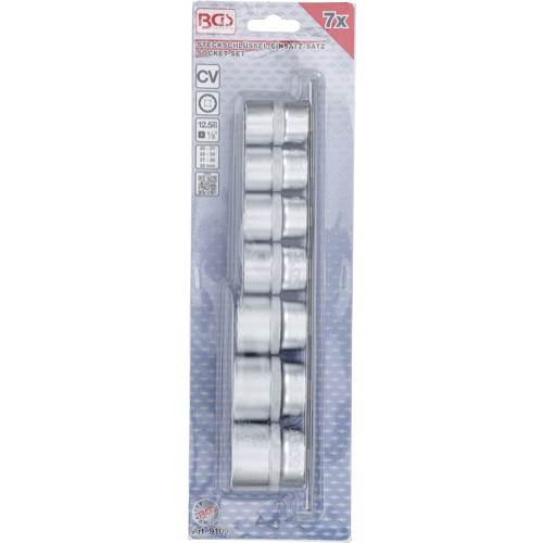 BGS Steckschlüssel-Einsatz-Satz, Zwölfkant | Antrieb Innenvierkant 12,5 mm (1/2"") | SW 20 - 32 mm | 7-tlg.