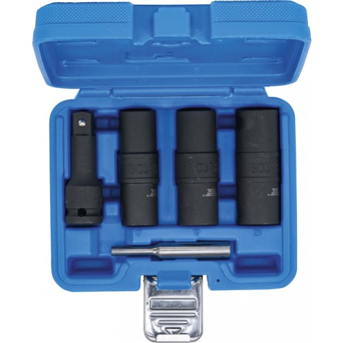 BGS Kraft-Spezial-Steckschlüssel-Wendeeinssatz-Satz | Sechskant & Schraubendreher 17 - 19 - 21 mm | 12,5 mm (1/2"") | 3-tlg.