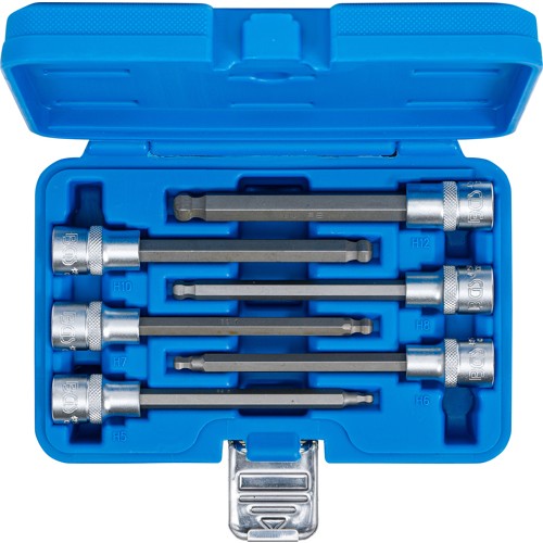 BGS Bit-Einsatz-Satz | Antrieb Innenvierkant 12,5 mm (1/2"") | Innensechskant mit Kugelkopf 5 - 12 mm | 6-tlg.