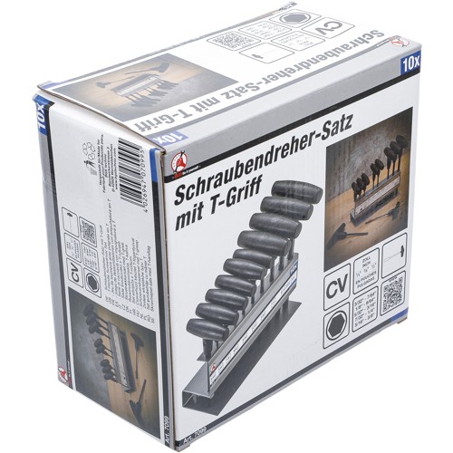 BGS Schraubendreher-Satz mit T-Griff | Zollmaße | Innensechskant 3/32"" - 3/8"" | 10-tlg.