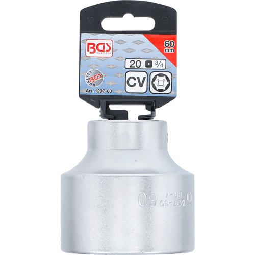 BGS Steckschlüssel-Einsatz Sechskant | Antrieb Innenvierkant 20 mm (3/4"") | SW 60 mm