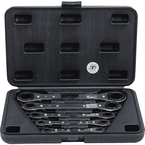 BGS Ratschen-Ringschlüssel-Satz, gerade, umschaltbar | SW 6 x 8 - 19 x 22 mm | 5-tlg.