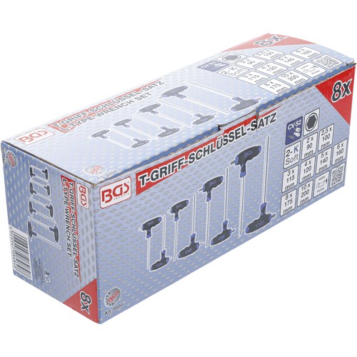 BGS T-Griff-Schlüssel-Satz | Innensechskant 2 - 10 mm | 8-tlg.
