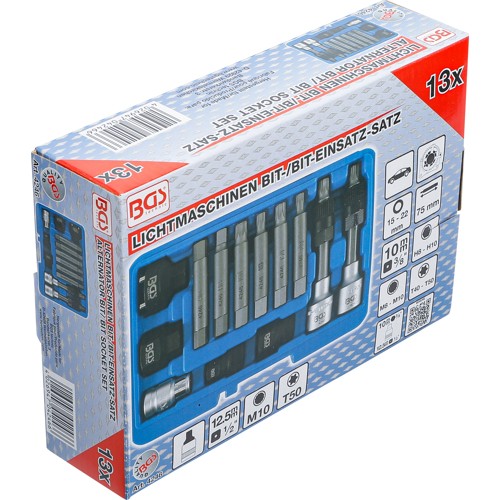 BGS Lichtmaschinen Bit-/Bit-Einsatz-Satz | Antrieb 12,5 mm (1/2"") | 13-tlg.