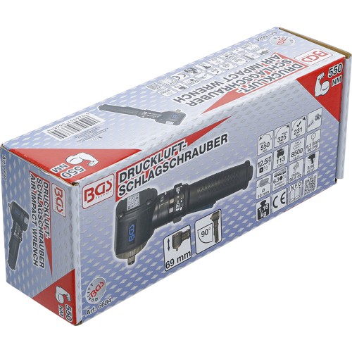 BGS Druckluft-Schlagschrauber | abgewinkelt | 12,5 mm (1/2"") | 550 Nm