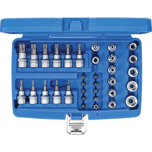BGS Bit- und Steckschlüsseleinsatz-Satz | 10 mm (3/8"") | T-Profil (für Torx) | 34-tlg.