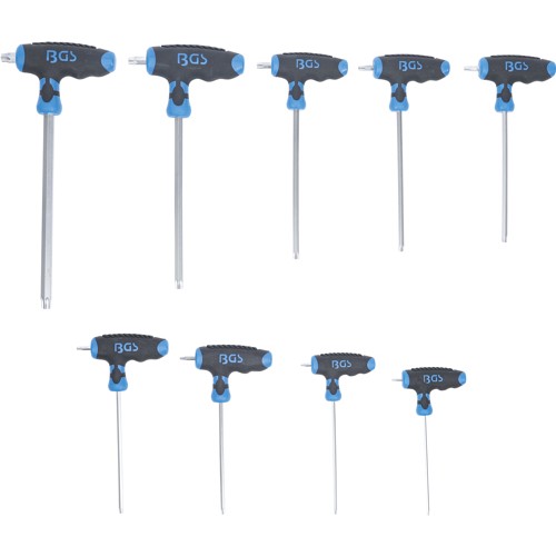 BGS T-Griff-Schlüssel-Satz | T-Profil (für Torx) T10 - T50 | 9-tlg.