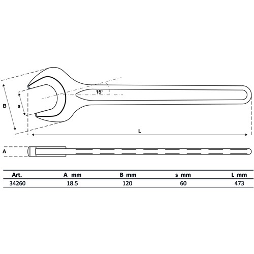 BGS Einmaulschlüssel | DIN 894 | SW 60 mm