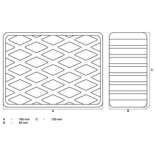 BGS Gummiauflage | für Hebebühnen | 160 x 120 x 60 mm